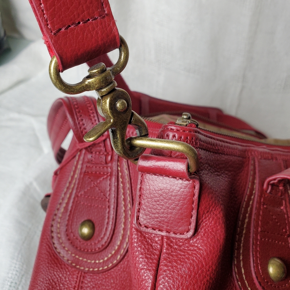 The Sak Red Pebble Leather Crossbody Shoulder Bag - Picture 12 of 12